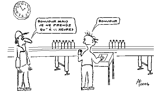 Dessin humoristique sur les négociations d'équipe de suppléance