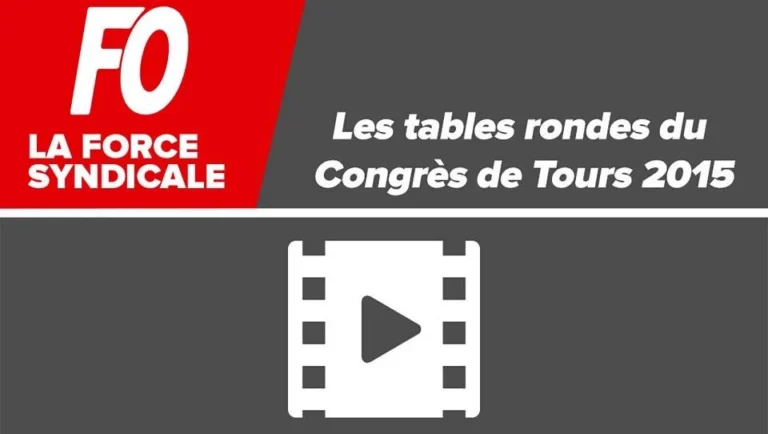Participants aux tables rondes du XXIIIe Congrès FO sur le stand Technologia.