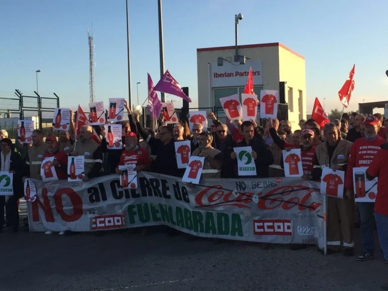 Action syndicale FO Coca-Cola à Fuenlabrada contre les licenciements.