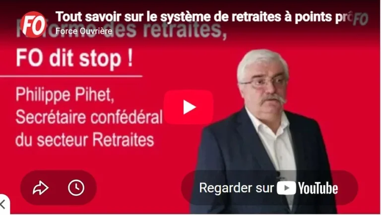 FO dénonce la régression sociale du projet de retraite à points.