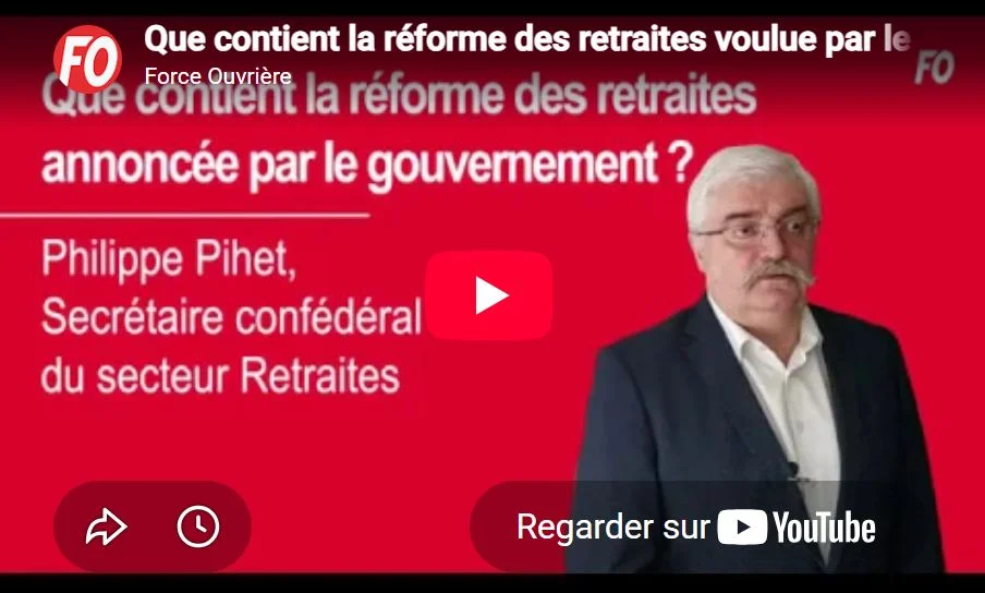 FO dénonce l'âge pivot à 64 ans pour la retraite.