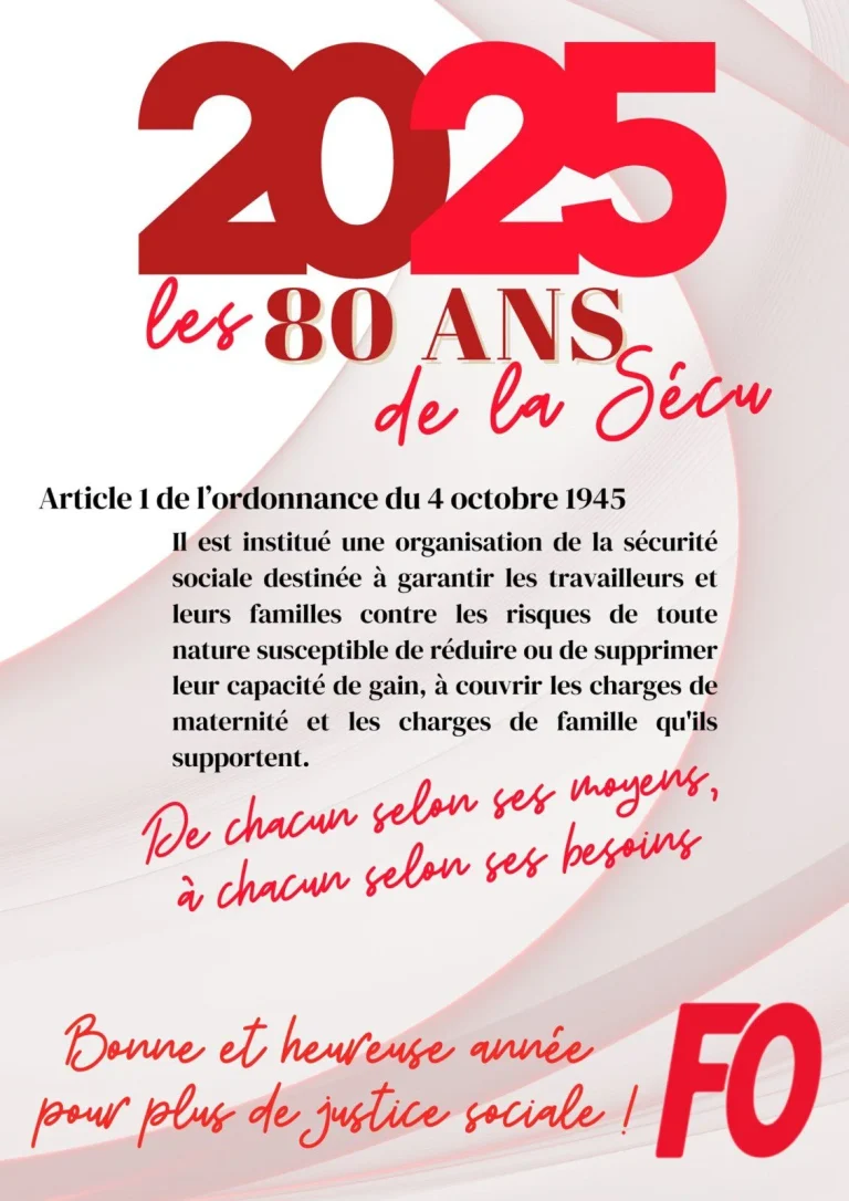 Illustration syndicale des 80 ans de la Sécurité sociale.