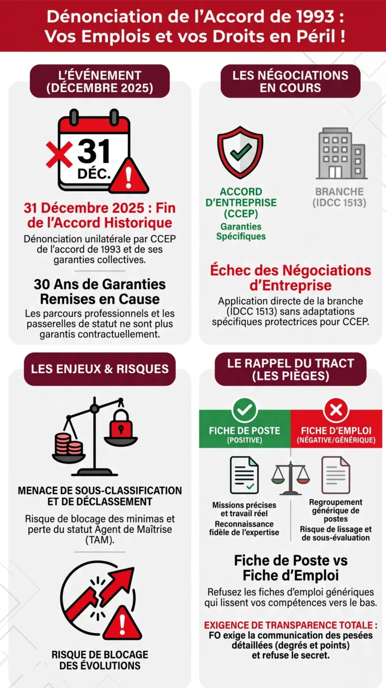 Document historique FO Coca-Cola dénonçant les risques de déclassification 1993.