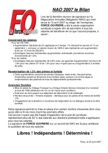 NAO 2007 : FO signe pour les salariés