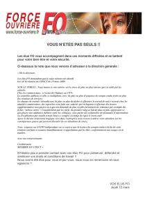 Stress au travail : FO alerte la direction