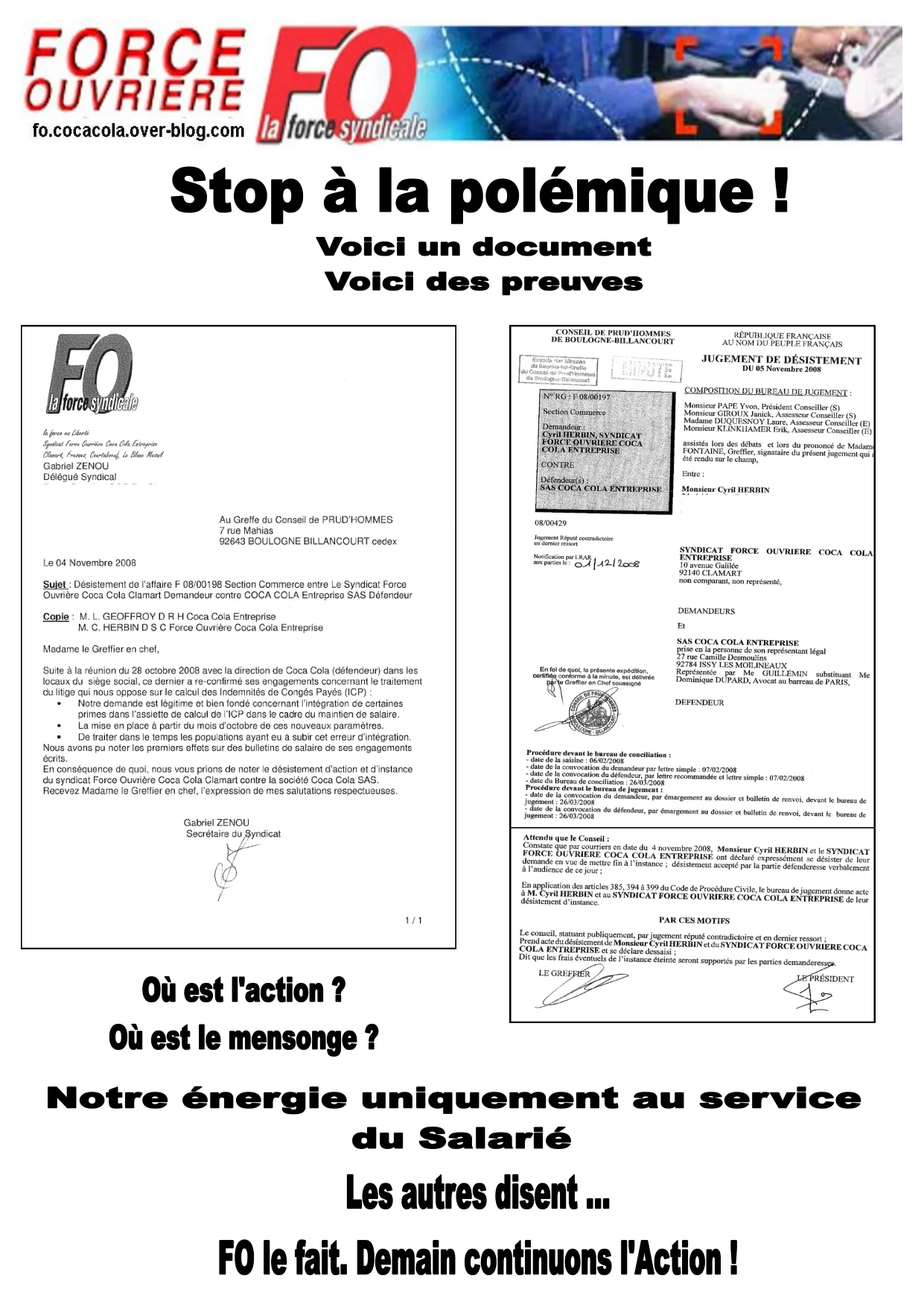 FO Coca-Cola : Transparence et Action !