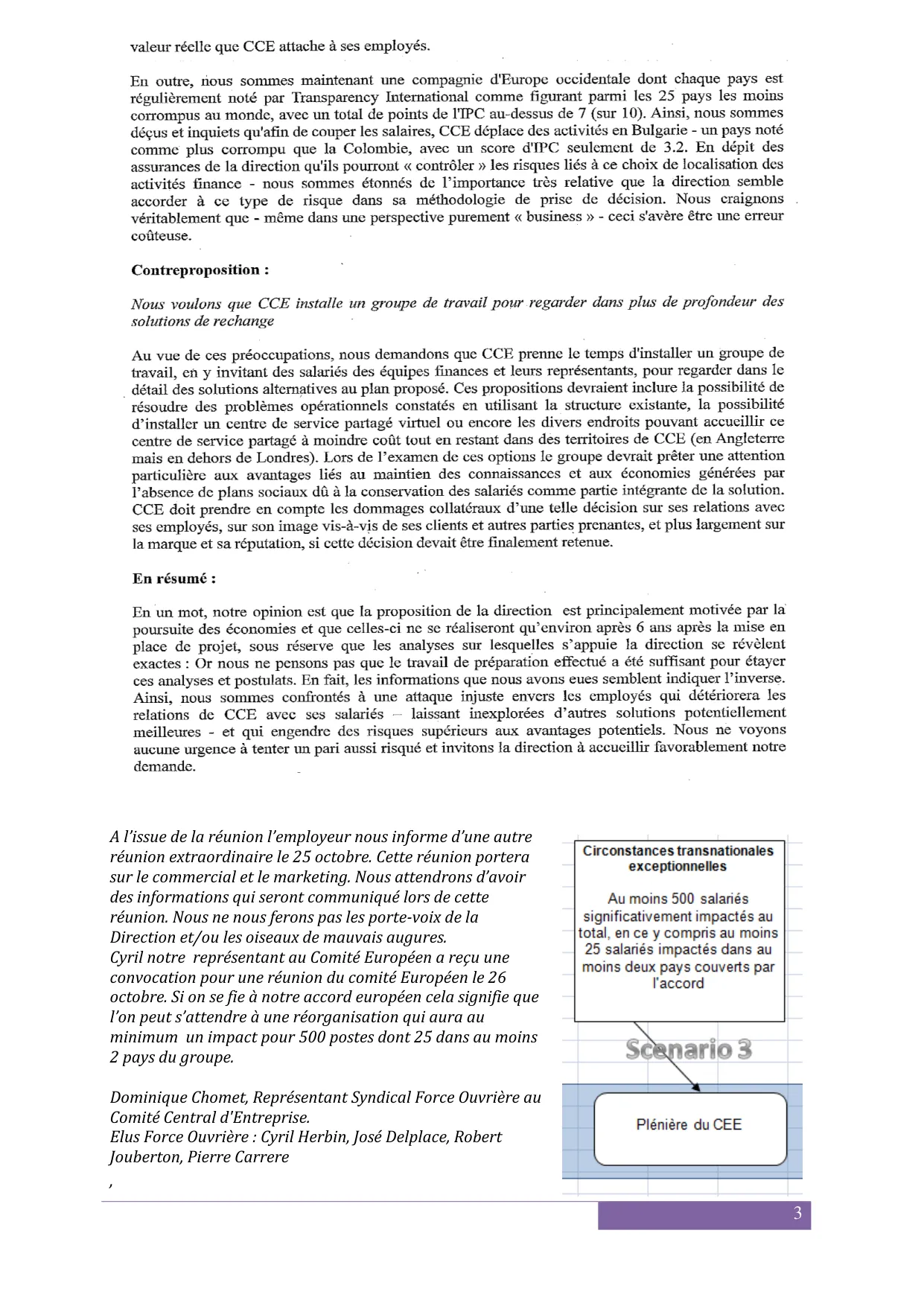 FO alerte : Délocalisation et suppressions de postes chez CCE !
