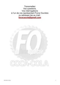 Restructurations chez Coca-Cola : L’UITA-EFFAT informe