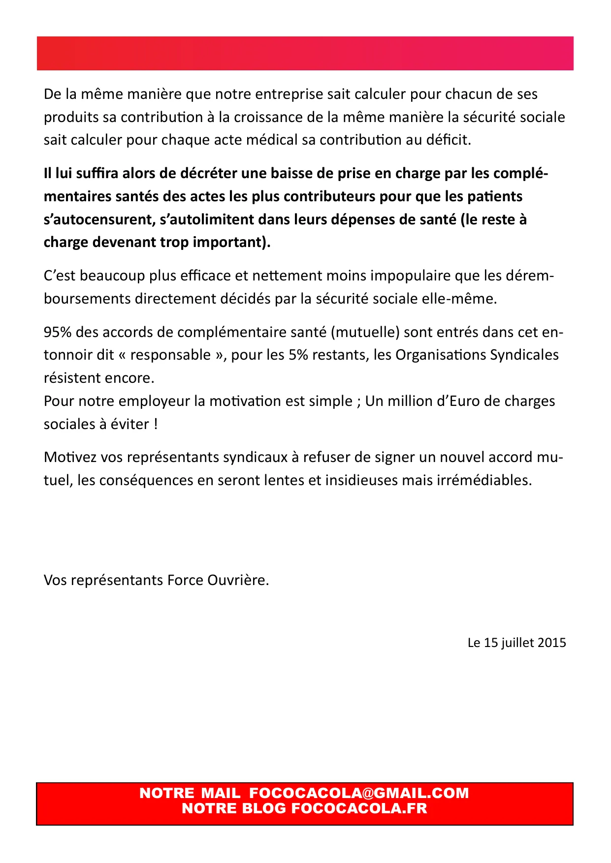 Complémentaire santé : Refusons le diktat!