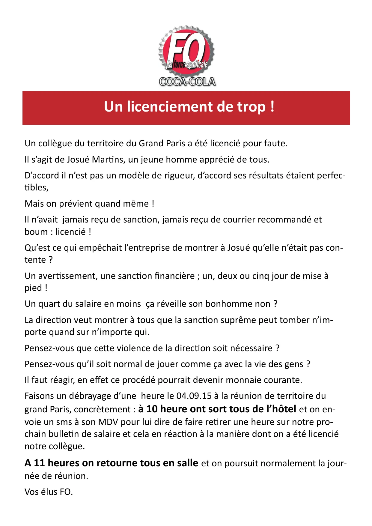 Licenciement abusif : Réagissons !