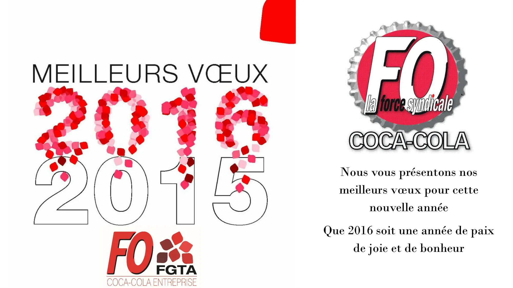 Meilleurs Vœux Force Ouvrière pour 2016