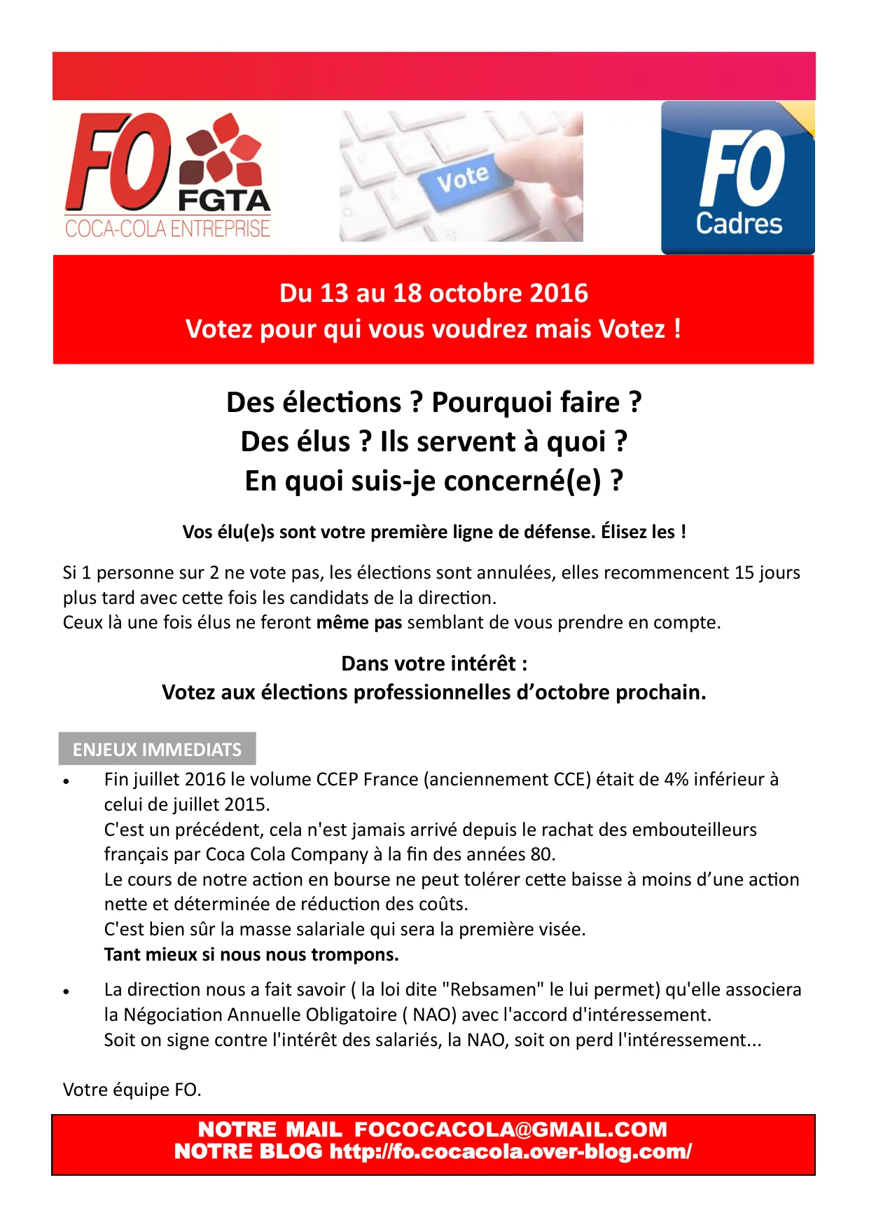 Élections professionnelles : Votre vote compte !