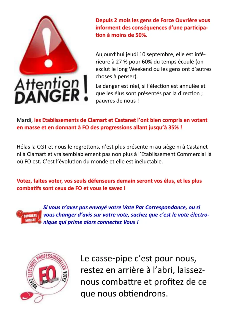 Mobilisation générale FO Coca-Cola pour les élections professionnelles de 2016.