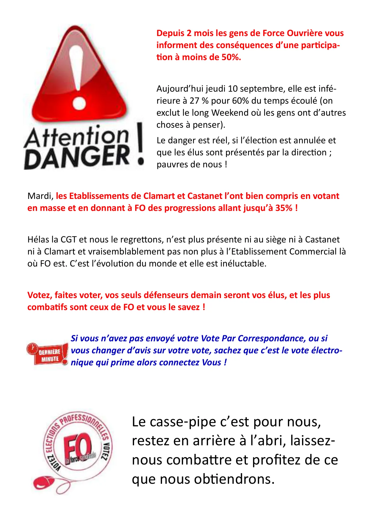 Élections : Mobilisation générale pour FO !