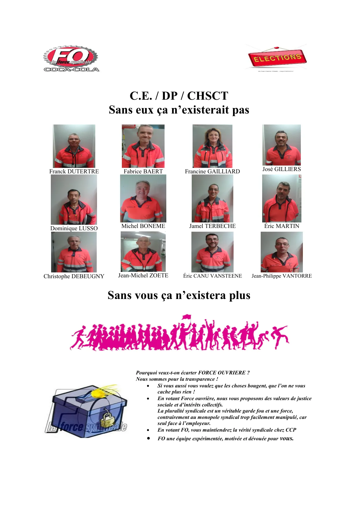 FO : Vérité, Justice et Transparence à Coca-Cola Production