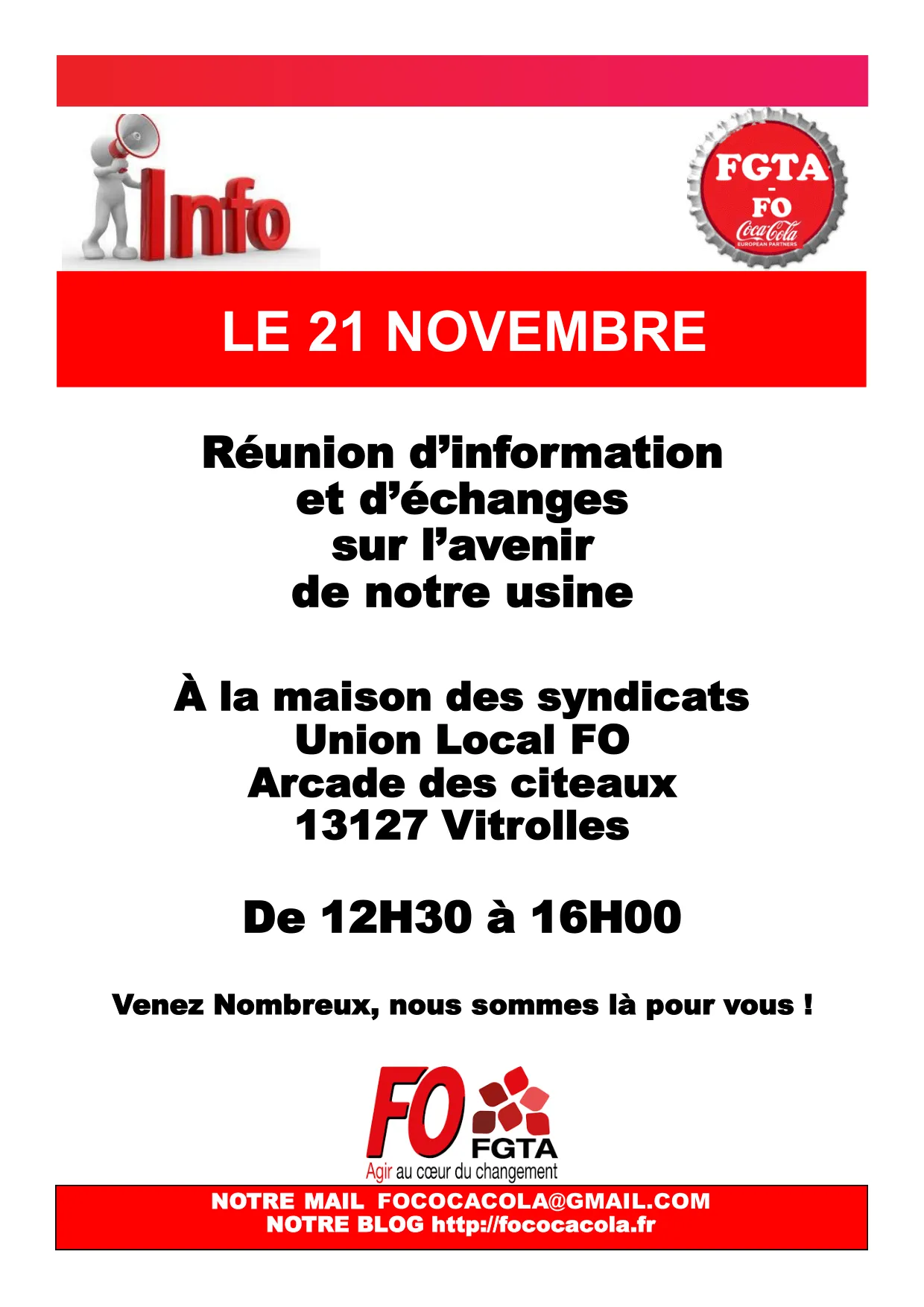 Réunion d&rsquo;information FO : Avenir de l&rsquo;usine