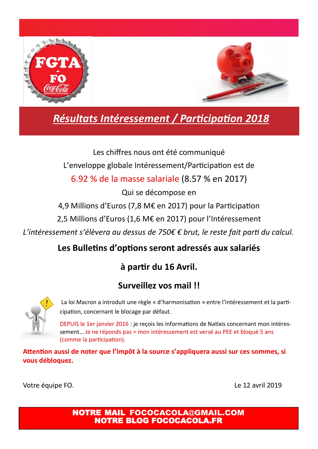 Intéressement / Participation 2018 : Analyse des Résultats