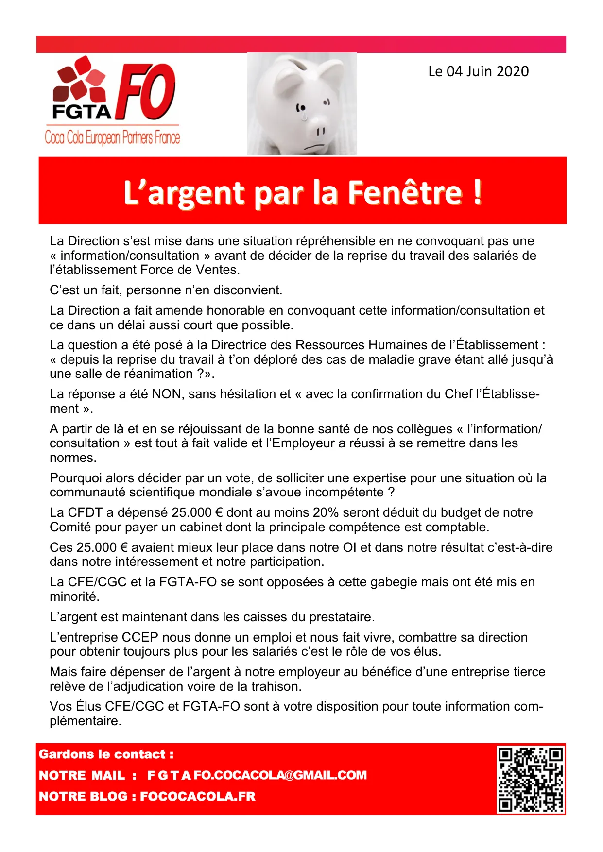 Dépenses Inutiles au Comité d&rsquo;Entreprise : L&rsquo;Alerte FO