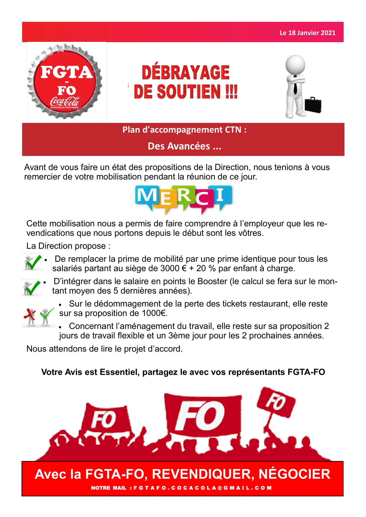 CTN : Avancées et Propositions de la Direction