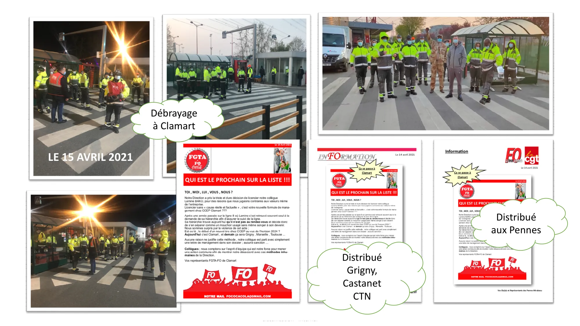 Débrayage à Clamart le 15 Avril 2021
