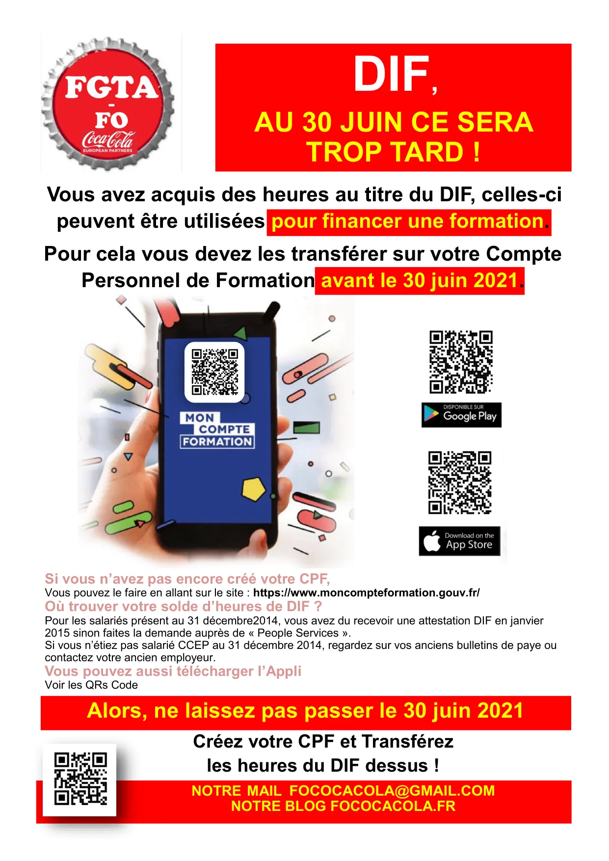 DIF : Transférez vos heures avant le 30 juin !