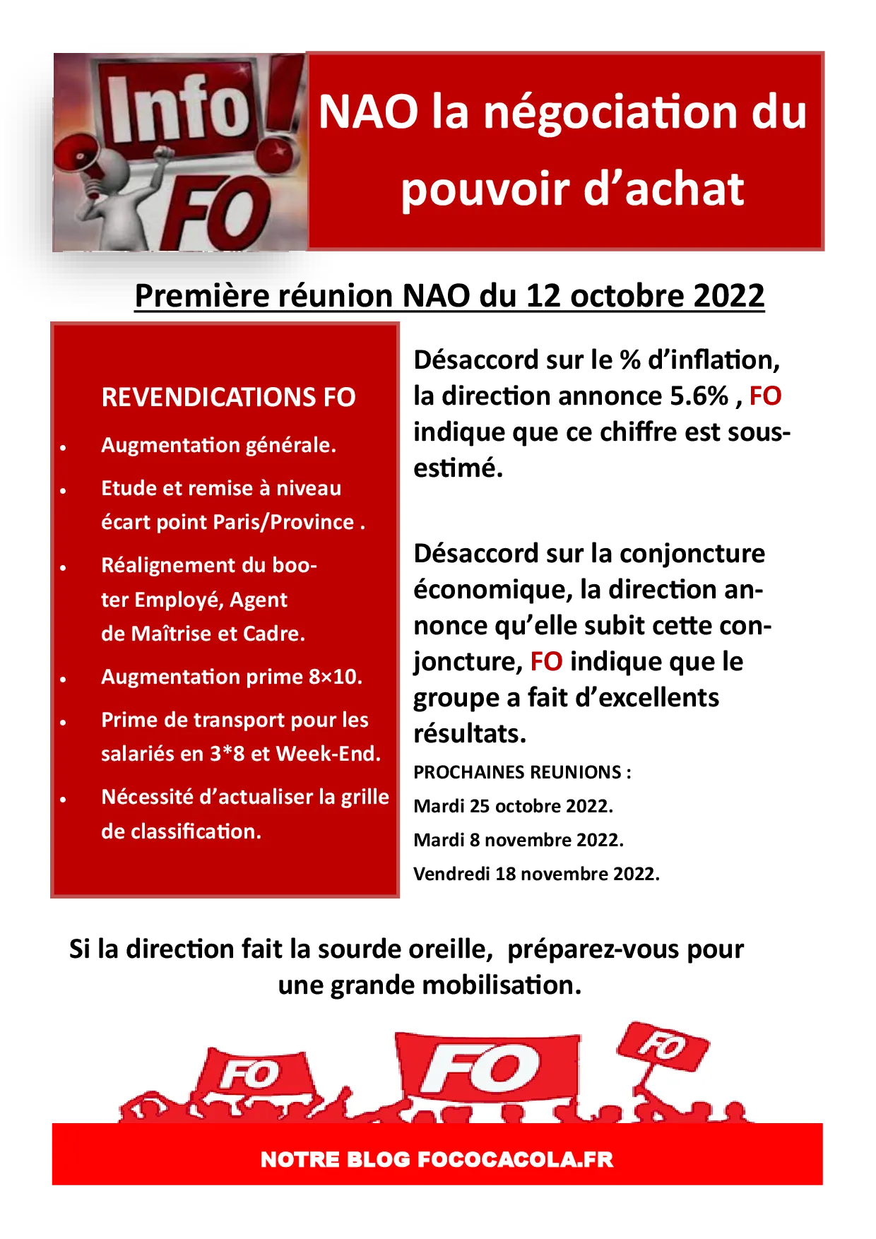 NAO 2022 : FO se mobilise pour le pouvoir d&rsquo;achat !
