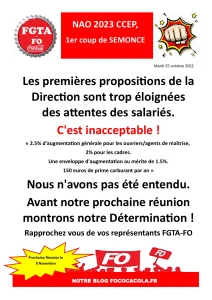 NAO 2023 : Premières propositions inacceptables !