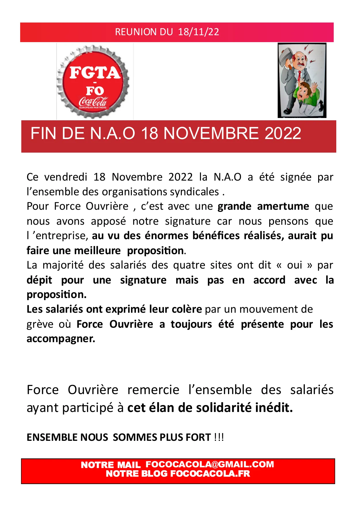 Fin de Négociation Annuelle Obligatoire : Analyse et Position de Force Ouvrière