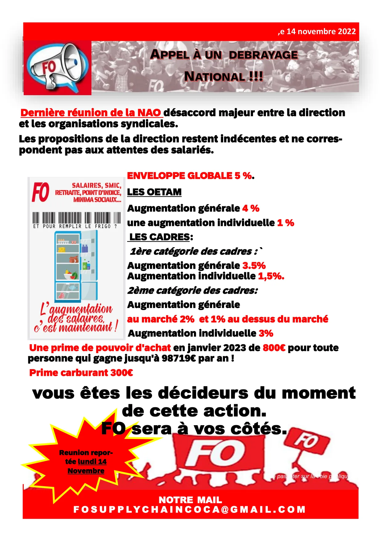 Inflation : Propositions salariales insuffisantes de la direction