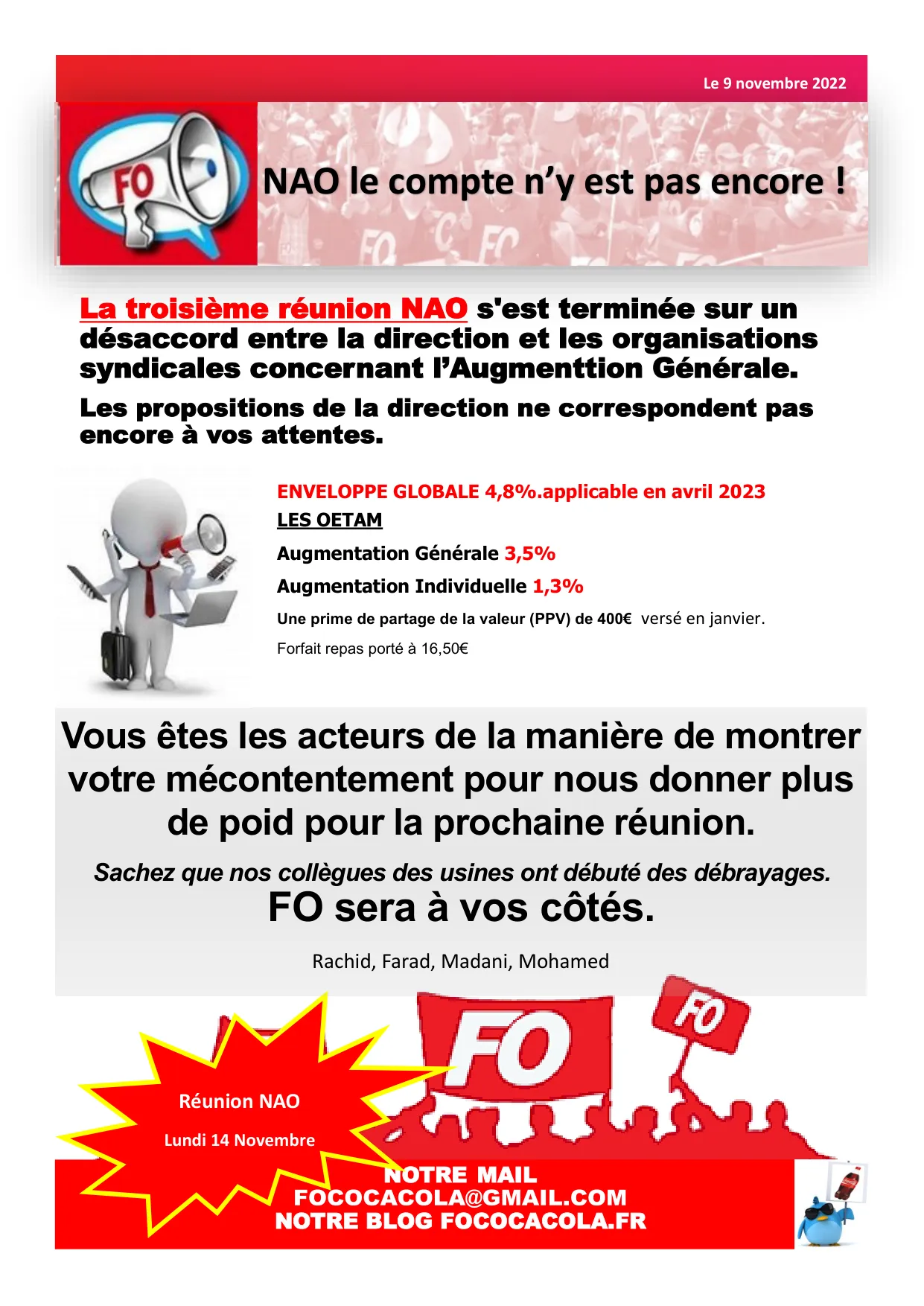 NAO : Inflation et Insatisfaction Salariale