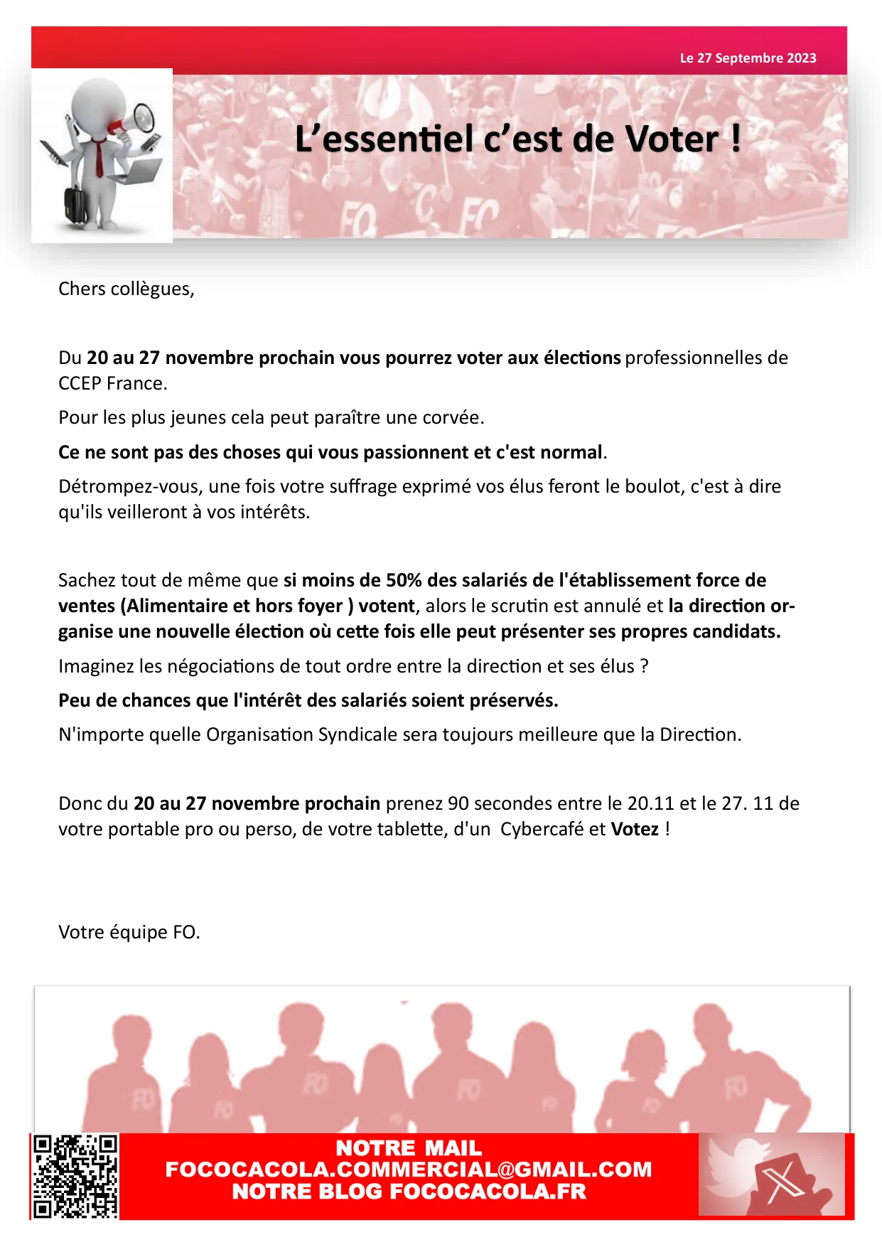 Élections CCEP : Votez pour défendre vos intérêts !