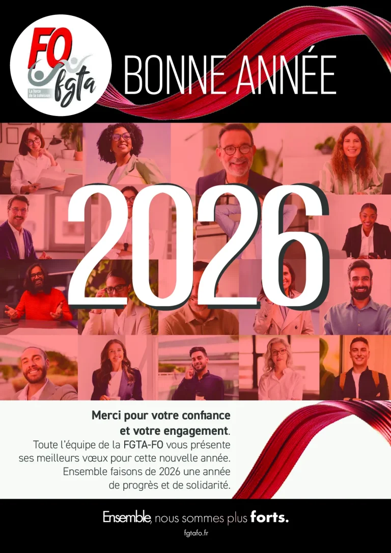 Carte de vœux 2026 de la section syndicale FGTA-FO Coca-Cola.