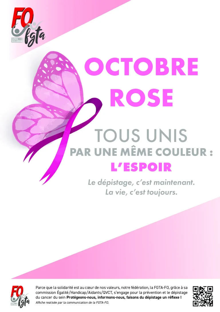 FGTA-FO Coca-Cola s'engage pour Octobre Rose, prévention du cancer du sein.