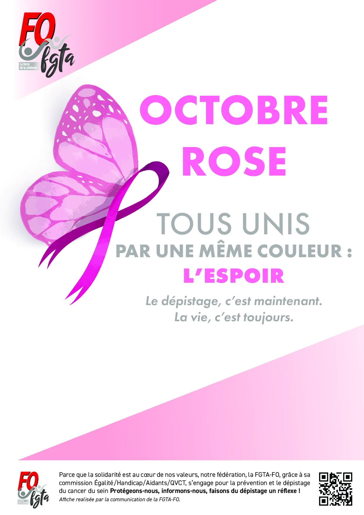 Octobre Rose : La FGTA-FO s&rsquo;engage pour la prévention du cancer du sein
