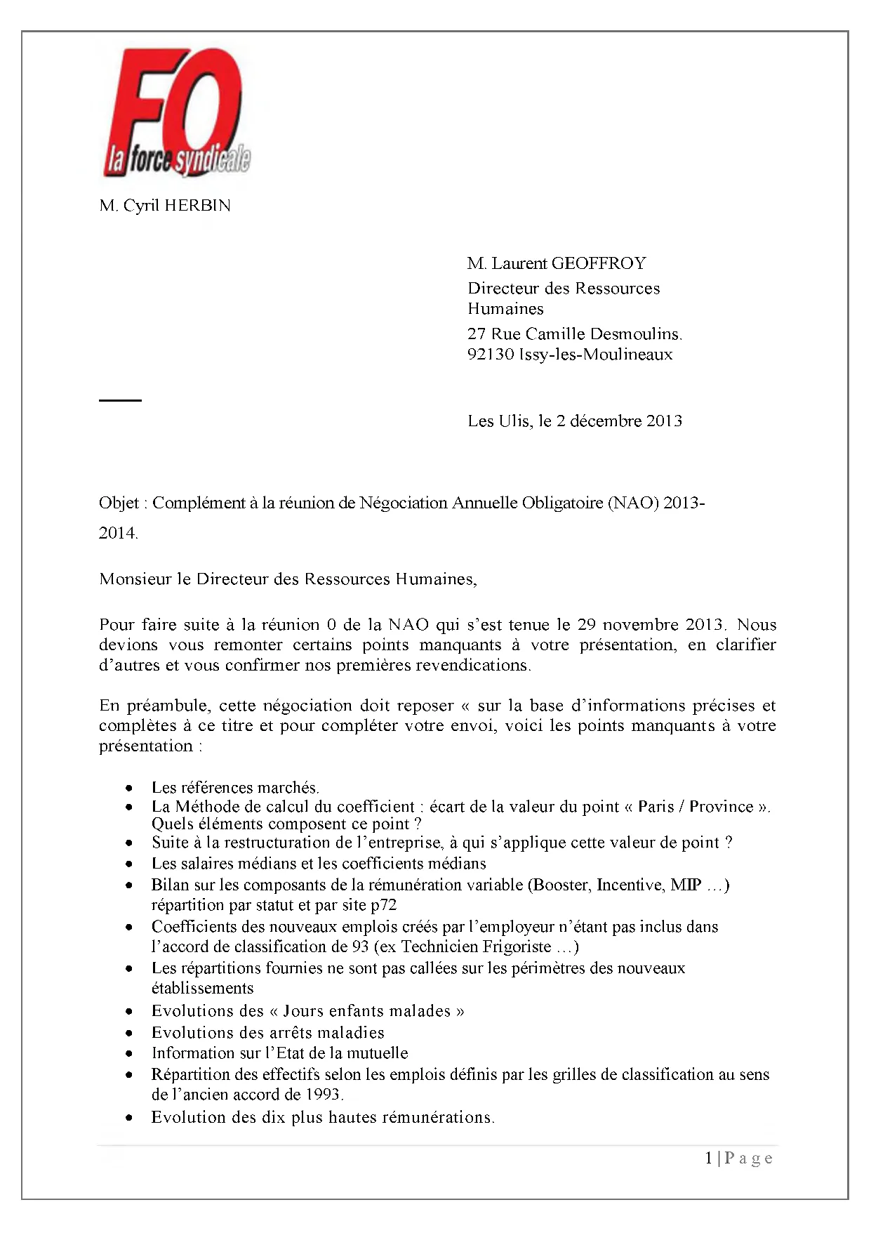 NAO 2013-2014 : FO Revendique des Avancées Concrètes pour les Salariés