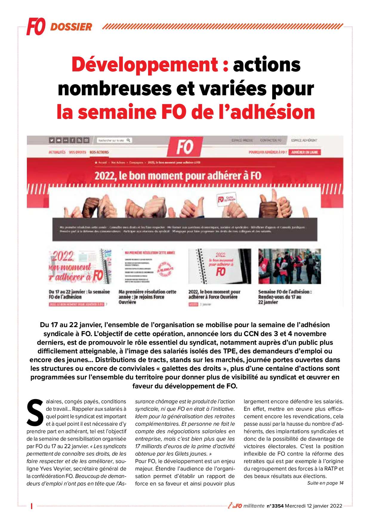 Semaine FO de l&rsquo;adhésion : Des actions variées pour défendre vos droits