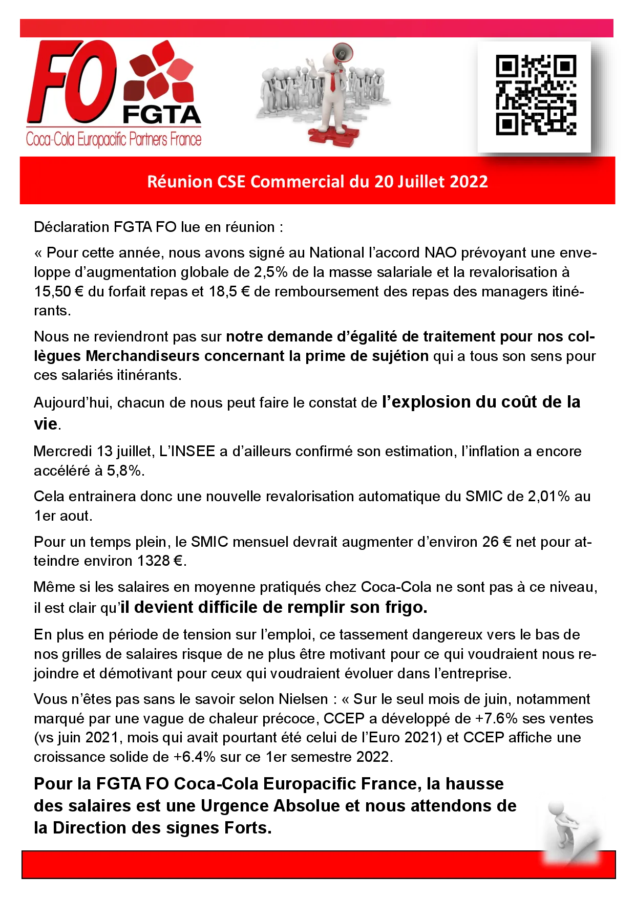 Salaires et Pouvoir d&rsquo;Achat : L&rsquo;Urgence Absolue de FO FGTA CCEP France