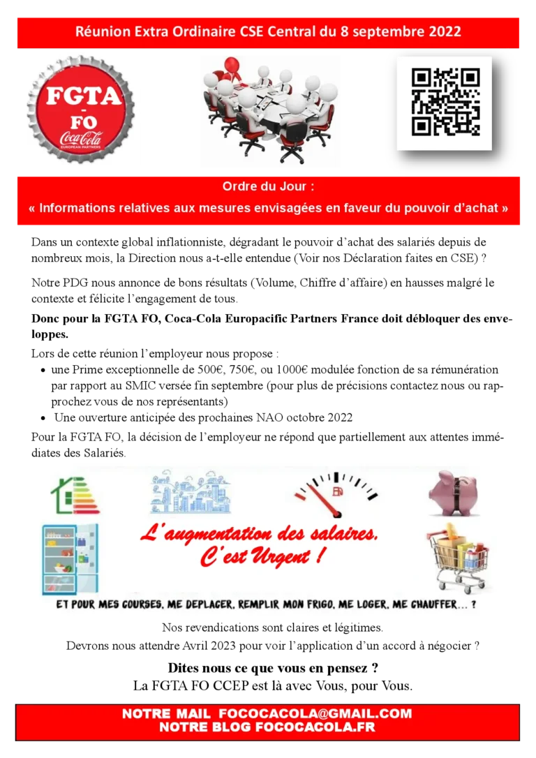 FO exige des mesures immédiates et une augmentation des salaires.