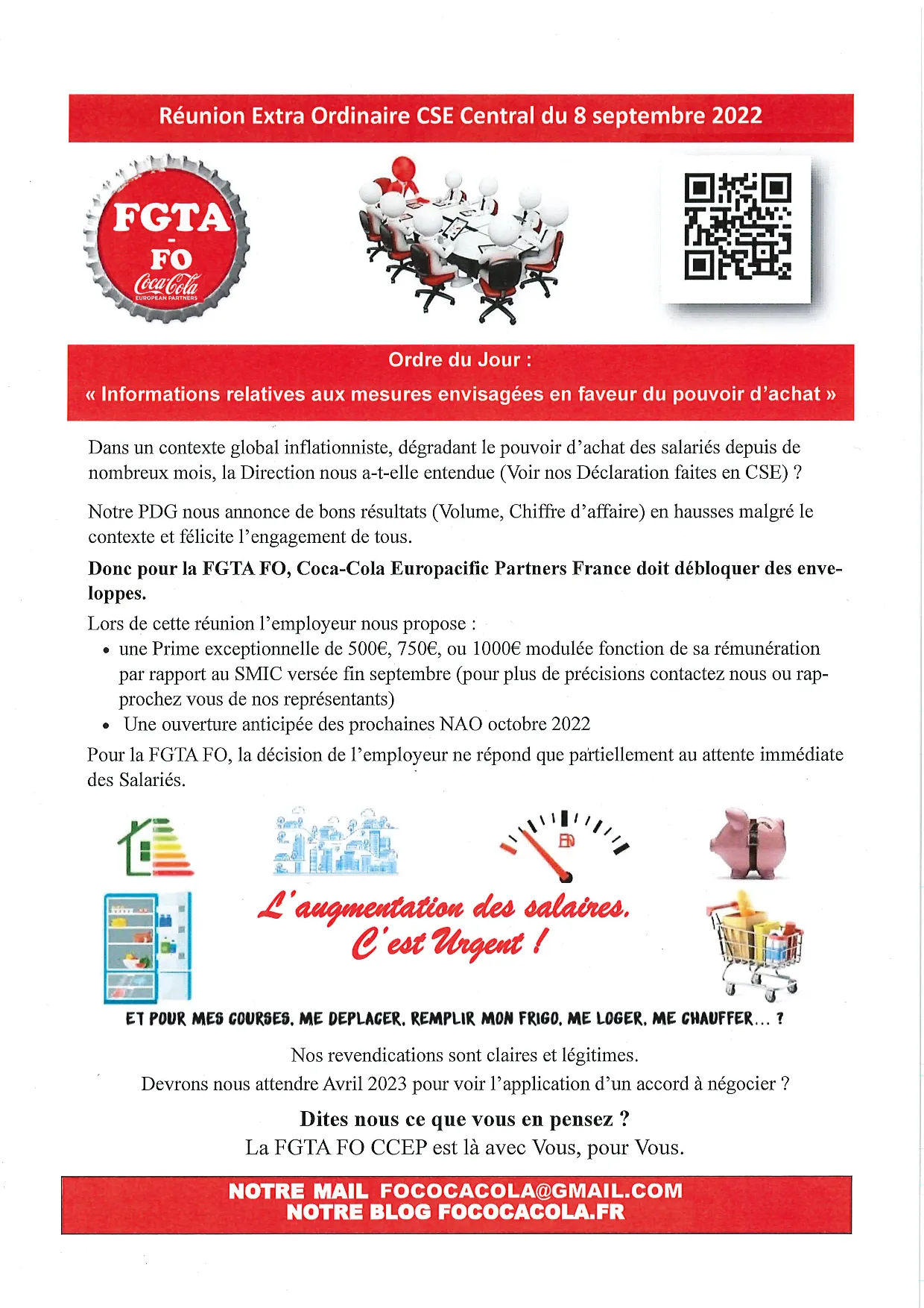 Pouvoir d&rsquo;Achat : Les Mesures Envisagées par la Direction et la Position de la FGTA FO CCEP