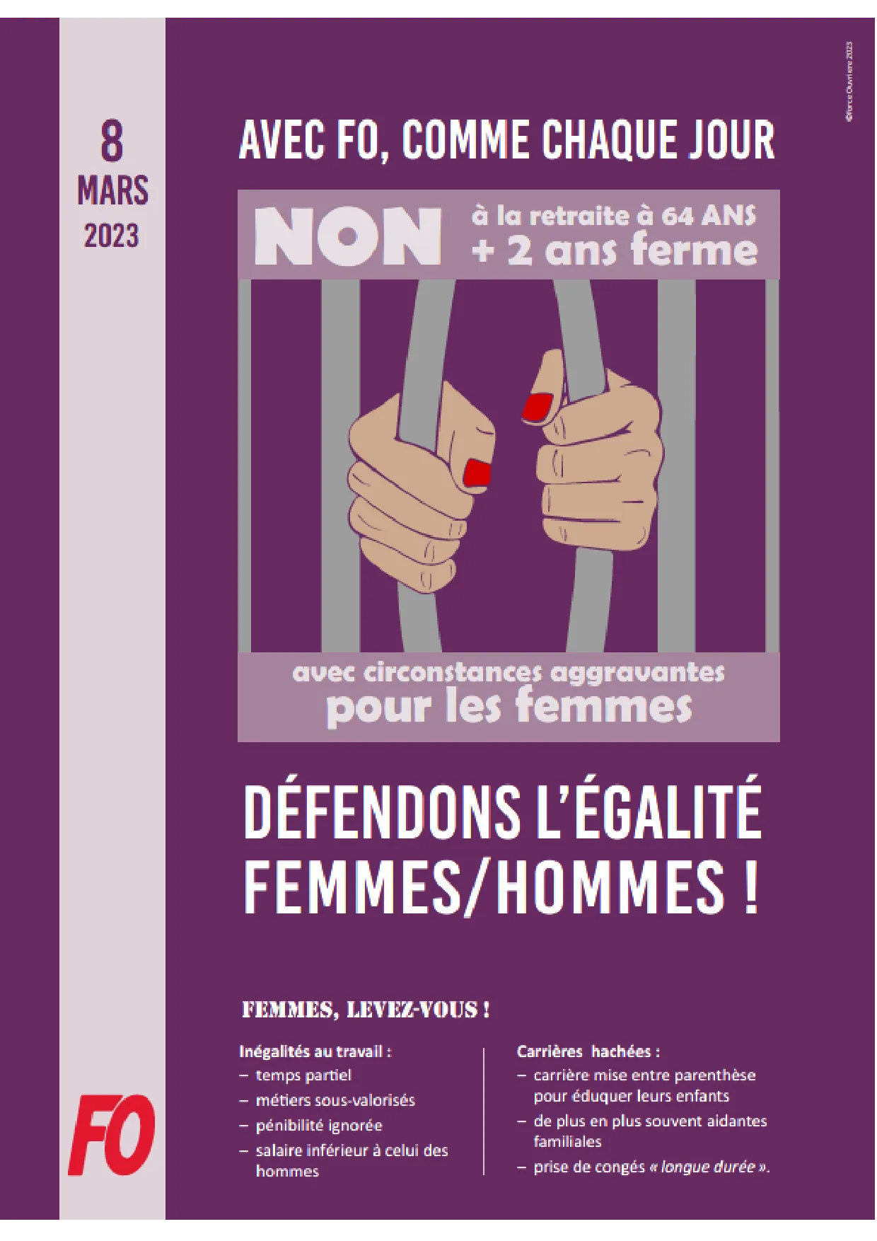 Retraite à 64 ans : FO dit NON aux inégalités pour les femmes