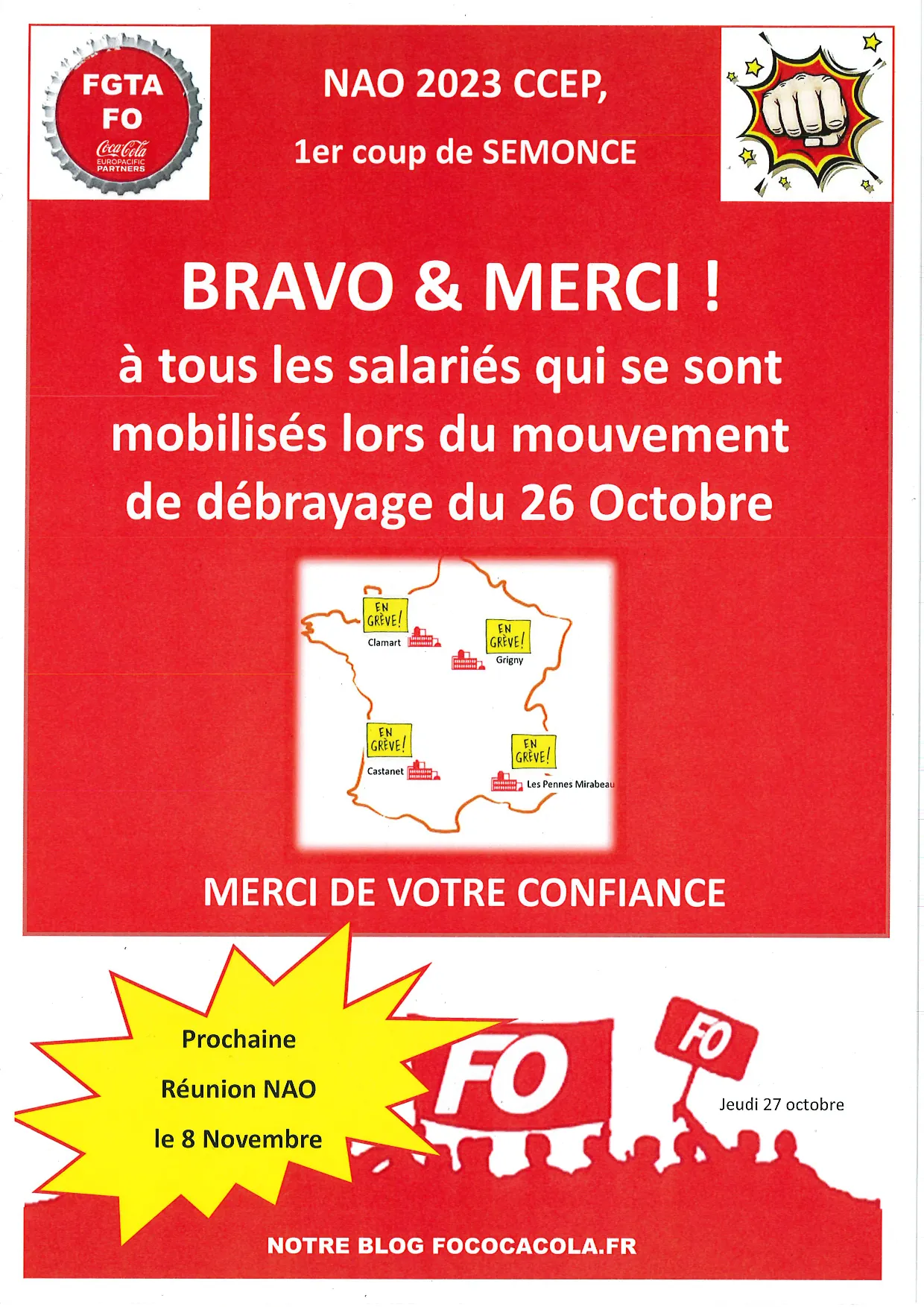 NAO 2023 CCEP : Bravo et Merci aux salariés mobilisés !