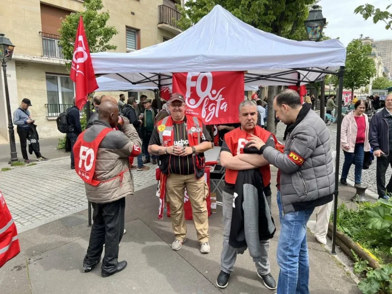 Manifestation FO du 1er Mai 2024 pour salaires et droits.