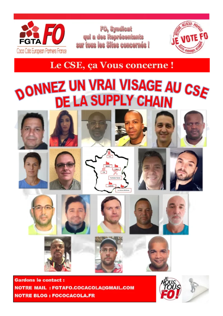 Campagne FO pour les élections CSE Coca-Cola Supply Chain 2019.