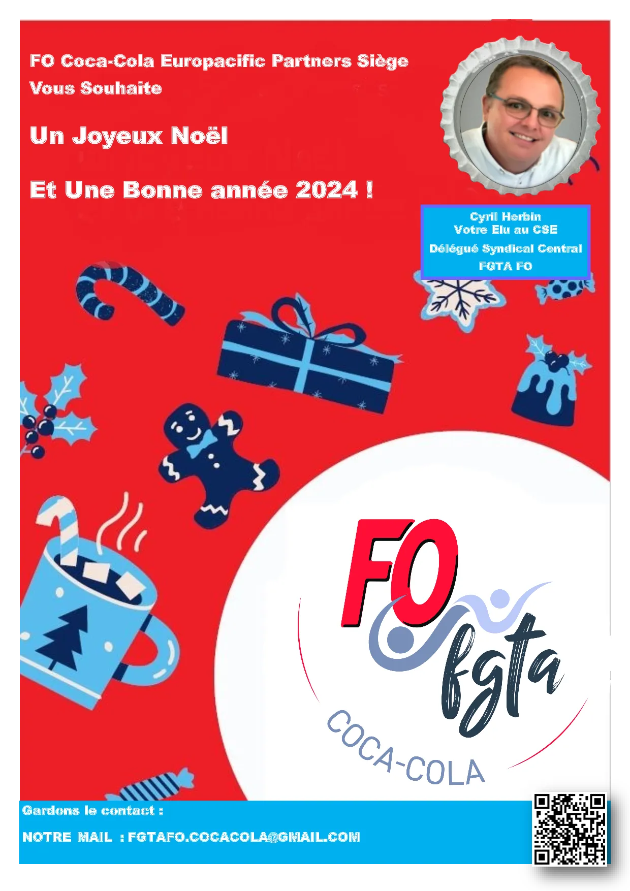 Vœux de Noël et Bonne Année 2024 de FO Coca-Cola