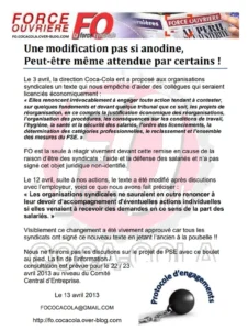 Illustration : FO Coca-Cola: Victoire pour les droits des salariés ! - FGTA Force Ouvrière Coca-Cola