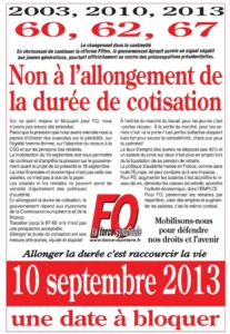 Illustration : FO : Retraites, non à l'allongement ! Mobilisation pour l'avenir - FGTA Force Ouvrière Coca-Cola