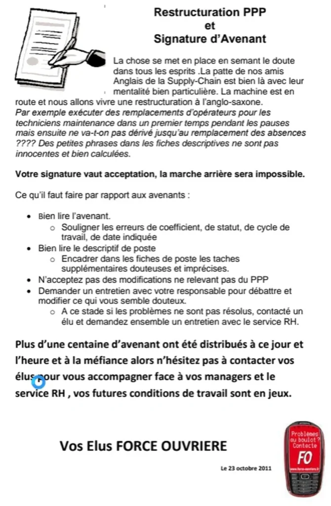 Illustration : FO dénonce : Restructuration sous couvert de « modernisation » ? - FGTA Force Ouvrière Coca-Cola