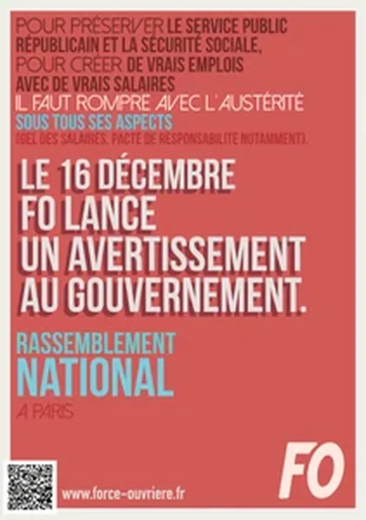 Illustration : Force Ouvrière : Contre l'austérité, mobilisons-nous ! - FGTA Force Ouvrière Coca-Cola
