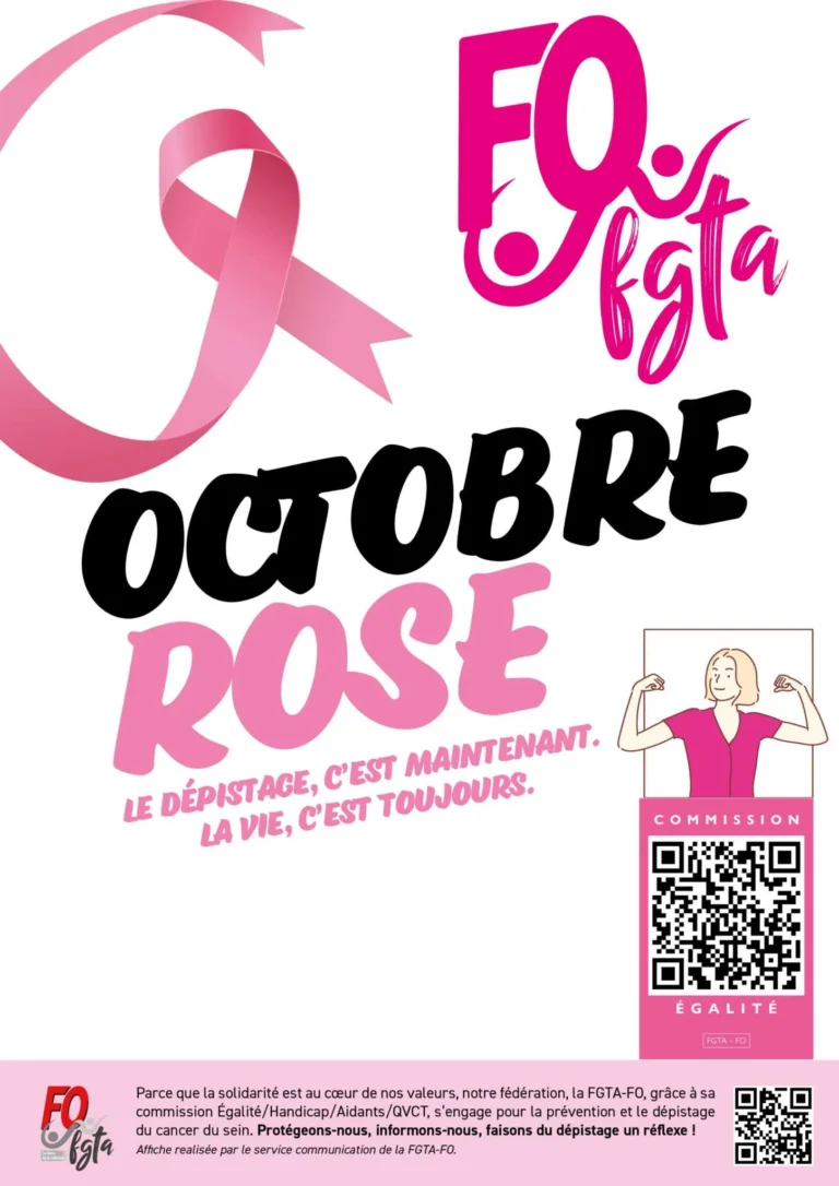 Affiche Octobre Rose Fgta Fo 2026 — FO Coca-Cola
