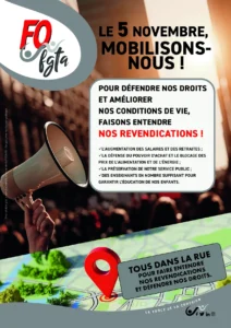 Mobilisation FO : Le 5 Novembre, tous dans la rue !